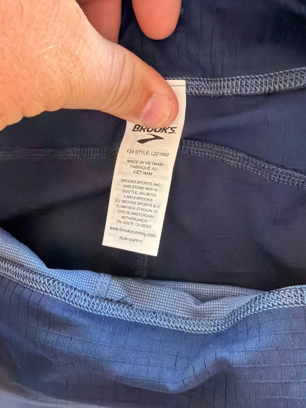 Brooks Men’s High Point Tight Running Trail Tights Size L Ocean Navy NWT